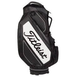 Titleist Jet Black Premium StaDry Golf Cart Bag -Cleveland Golf Shop Titleist 2022 Tour Series Premium StaDry Cart Bag Black White 3